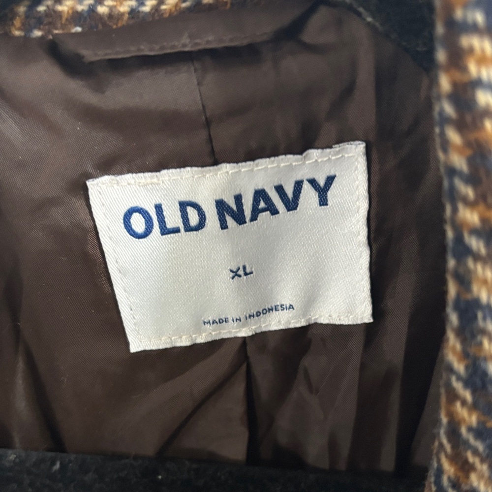 Old Navy Brown Houndstooth Women's Jacket - Picture 2 of 3